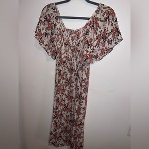 Off the shoulder floral maxi dress
